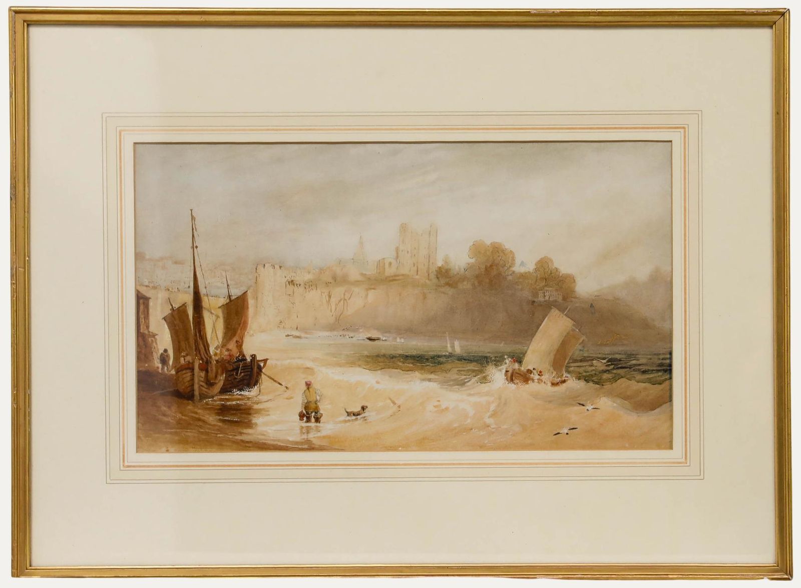 Attrib. Samuel Austin (1796 1834) 19th Century Watercolour, Returning To Shore