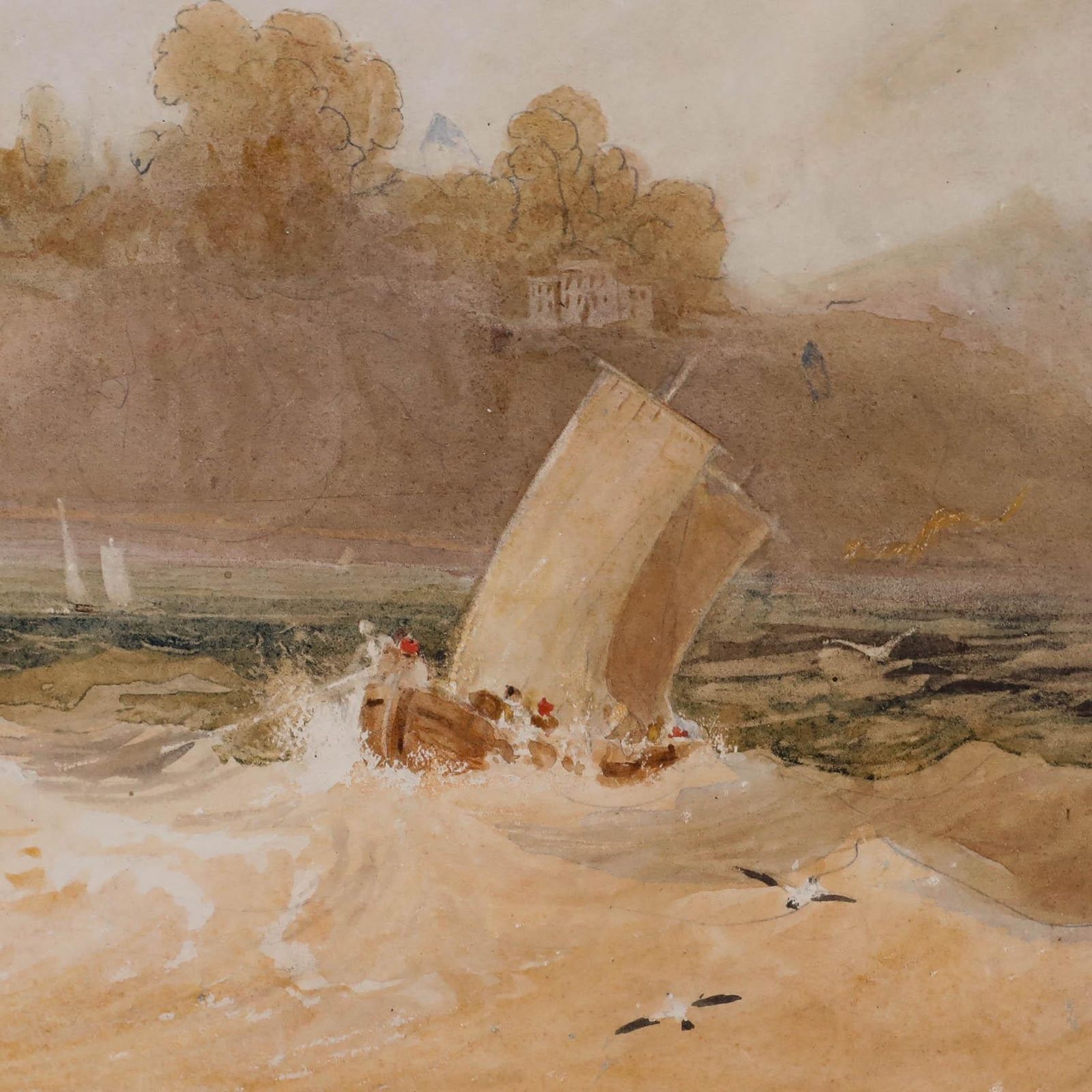 Attrib. Samuel Austin (1796 1834) 19th Century Watercolour, Returning To Shore photo Art