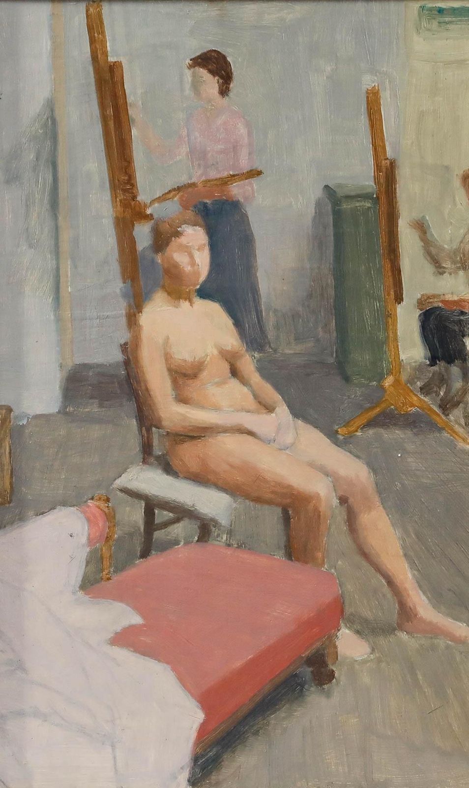 Pauline Plummer (B.1933) Contemporary Oil, Life Class photo furniture
