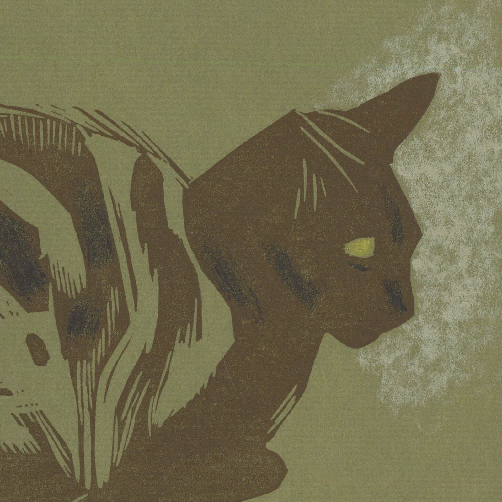 Percy Drake Brookshaw (1907 1993) 1971 Woodcut, Nine Lives 7 photo Art