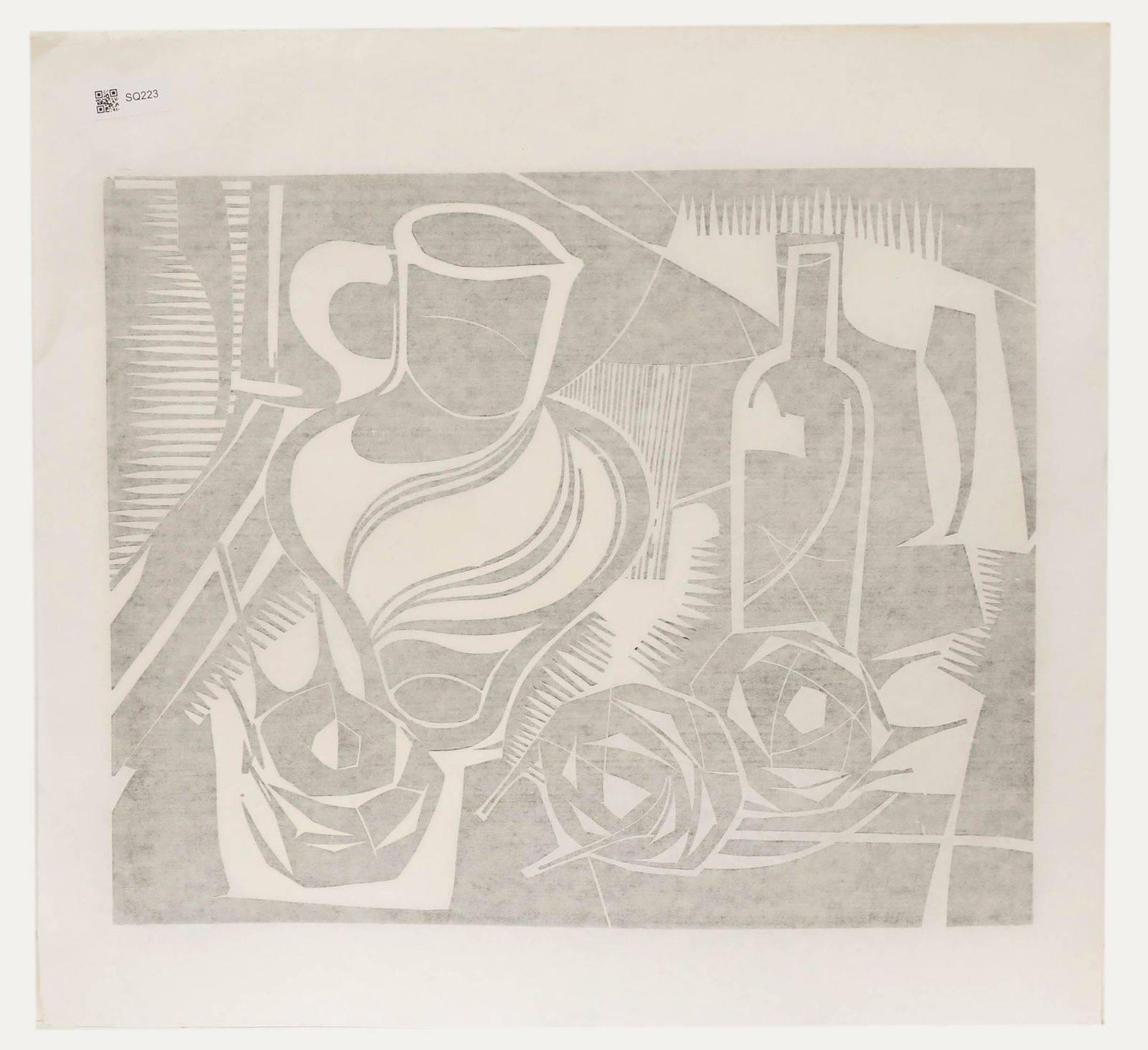 Ali Kurt Baumgarten (1914 2009) 1984 Woodcut, Still Life photo for sale