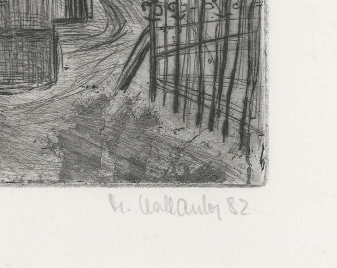 Marion Kallauka (B.1949) 1982 Etching, Berlin Street Scene photo Art
