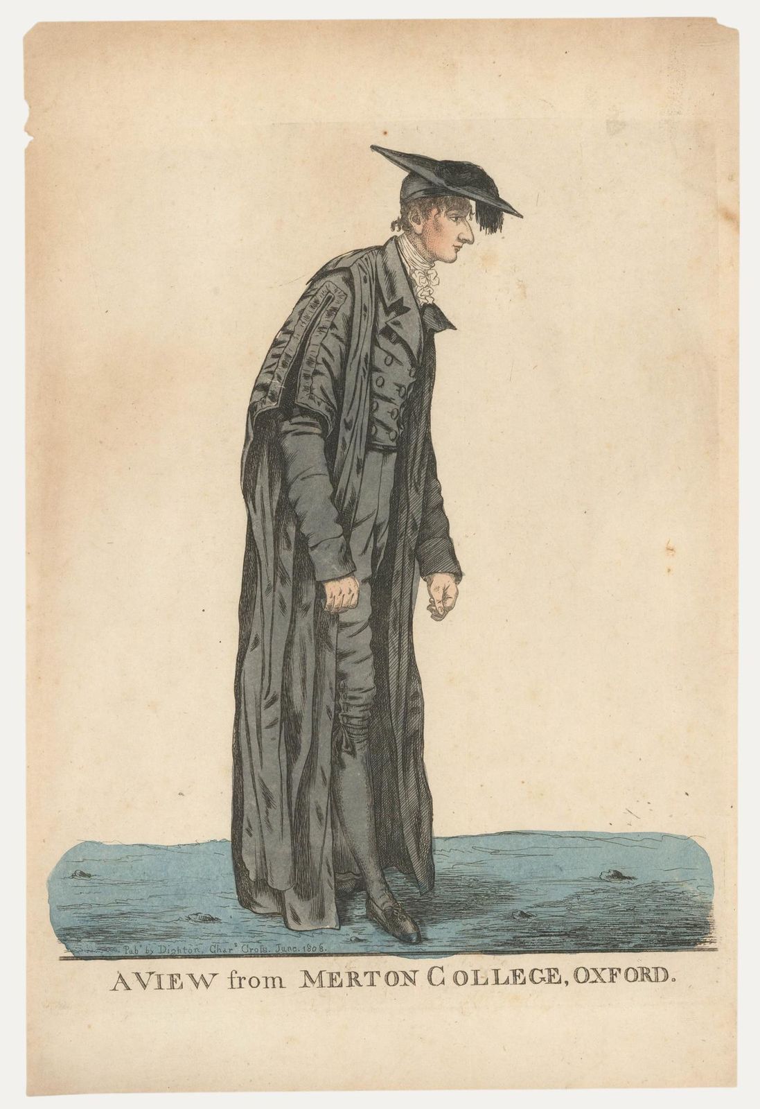 Robert Dighton (1752 1814) 1808 Etching, A View From Merton College