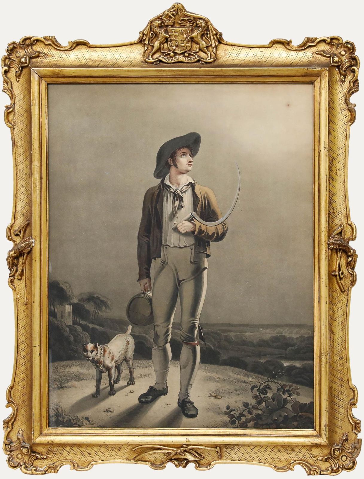 After Richard Westall 19th Century Aquatint, The Reaper (The Harvest Moon)