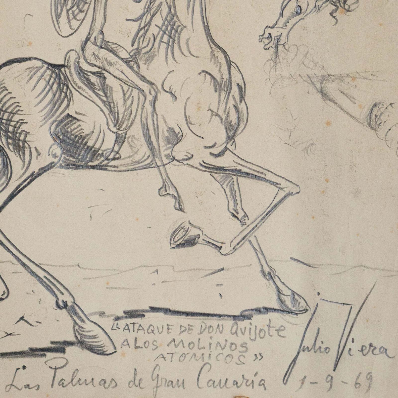 Don Quixote Aanvalsscène, Tekening Van Julio Viera photo 336.0