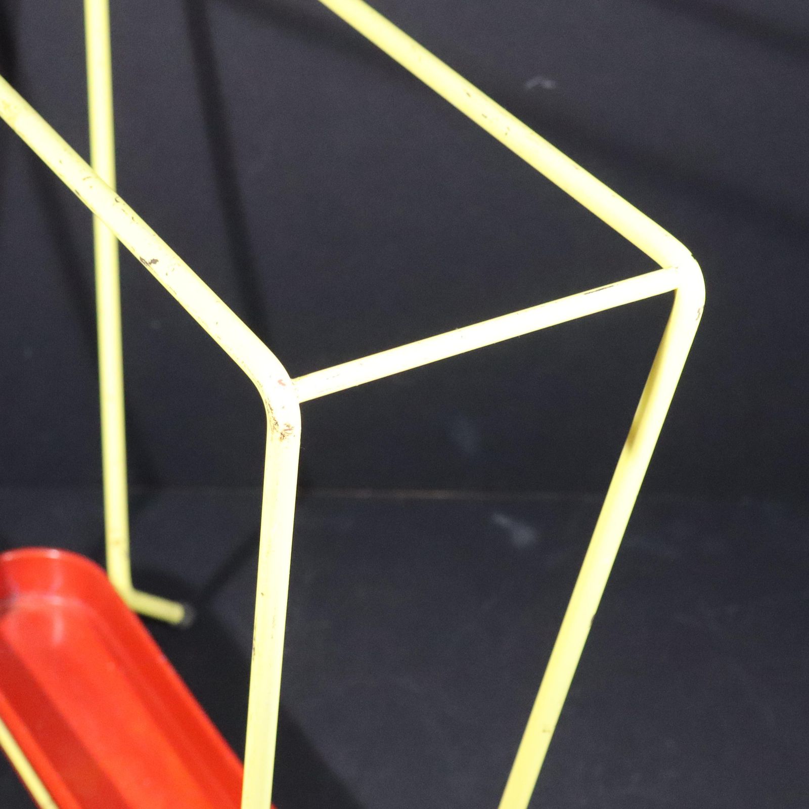 Midcentury Modern Umbrella Stand Rockabilly Yellow And Red French Walking Stick Holder photo 140.0