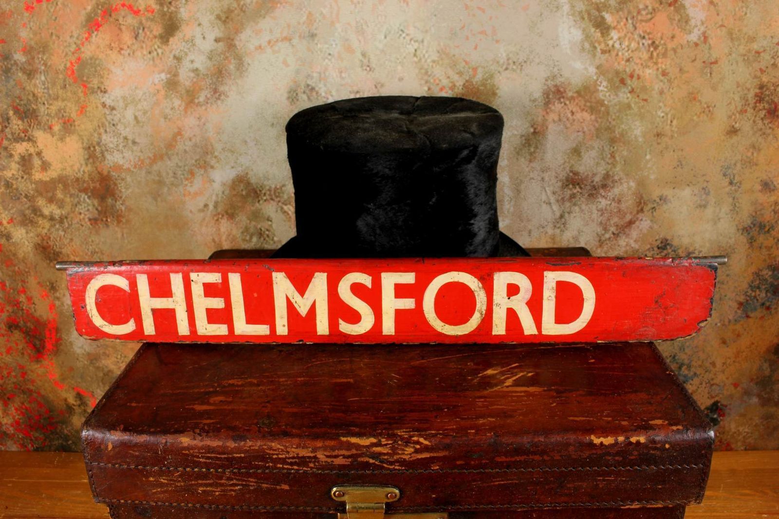 170.0 Antique Chelmsford Destination Sign. Train Station Name Plate. C1930. photo