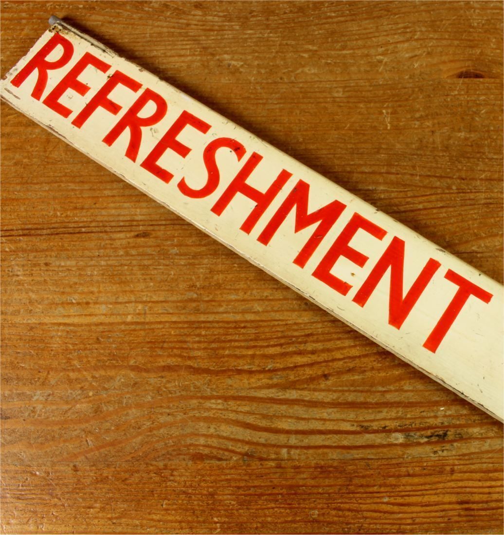 photo for sale Antique Refreshment Car Railway Station Sign. Train Buffet Sign C1930.