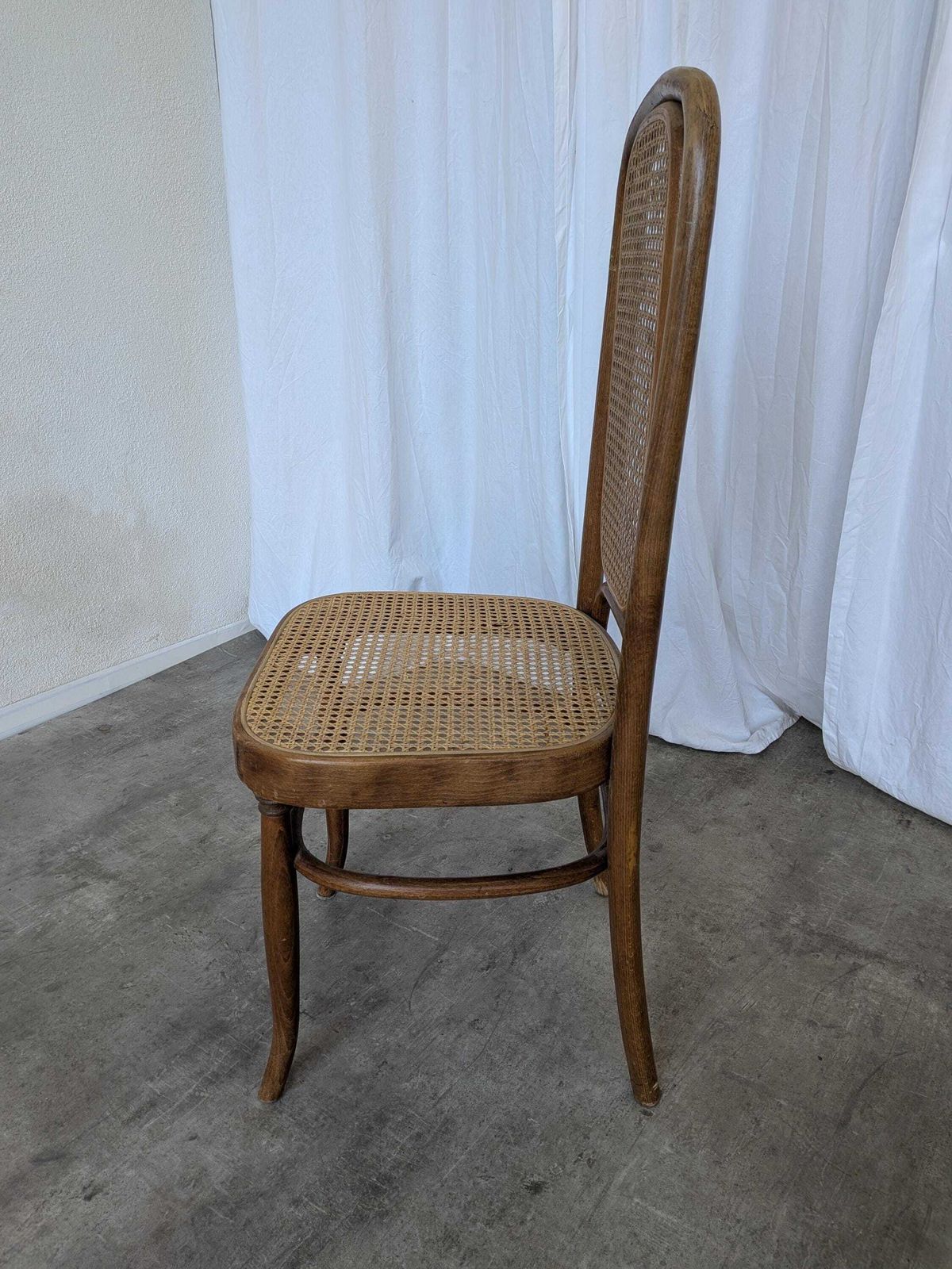 Vintage High Back Bentwood Cane Dining Chair / Thonet Style / Mundus Florijan Bobić / Torn Seat photo vinterior