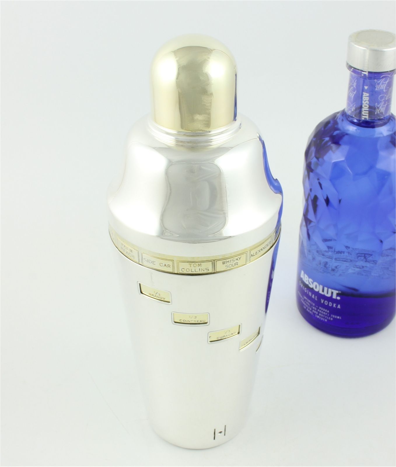 Art Deco Dial A Drink Recipe Cocktail Shaker. Silver Plate & Gilt C1930. photo buy