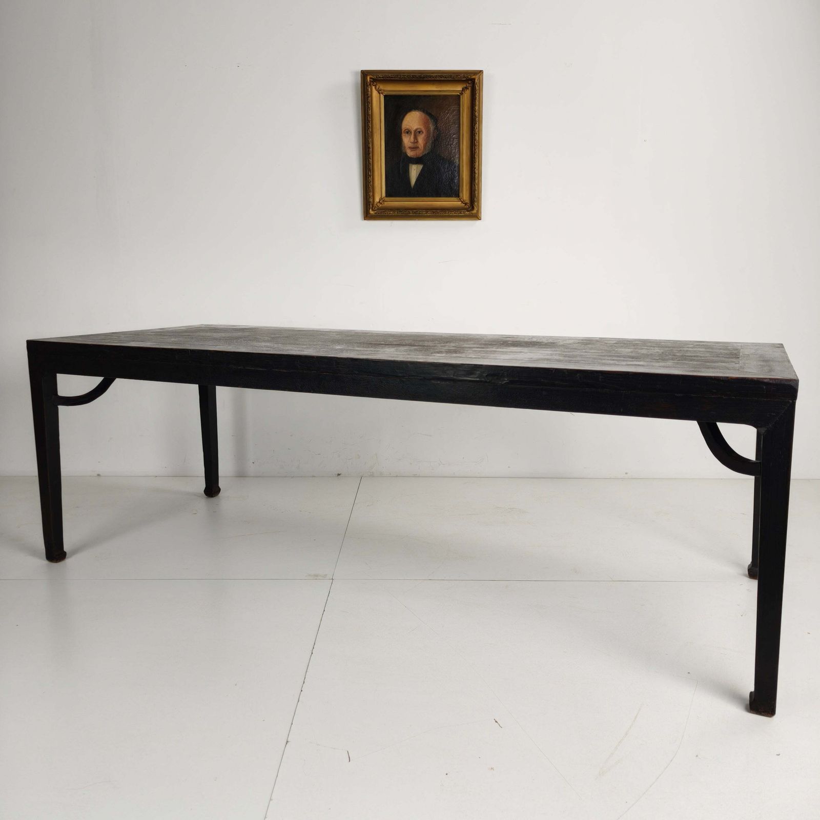 Black Chinese Qing Dining Table (230 Cm) — Mid To Late 18th Century — Original Lacquer photo furniture
