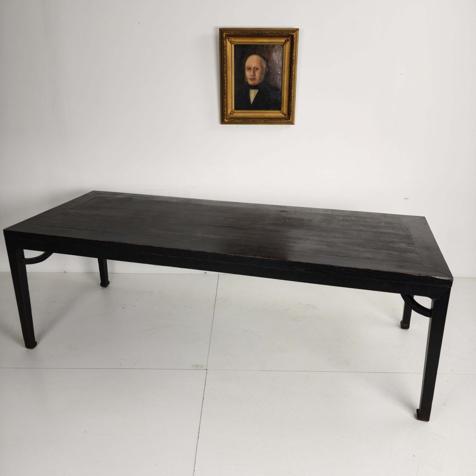 photo vinterior Black Chinese Qing Dining Table (230 Cm) — Mid To Late 18th Century — Original Lacquer