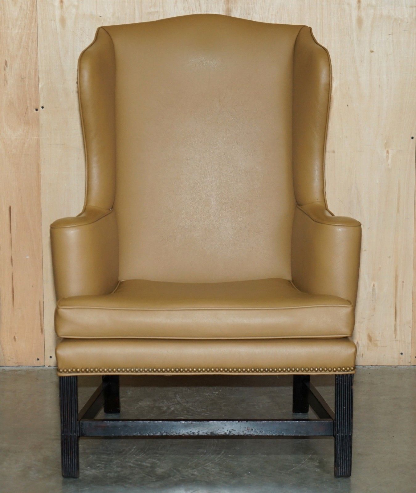 Fine Pair Of Original Colonial Williamsburg 4 Cw XX Stamped Wingback Armchairs photo 5950.0