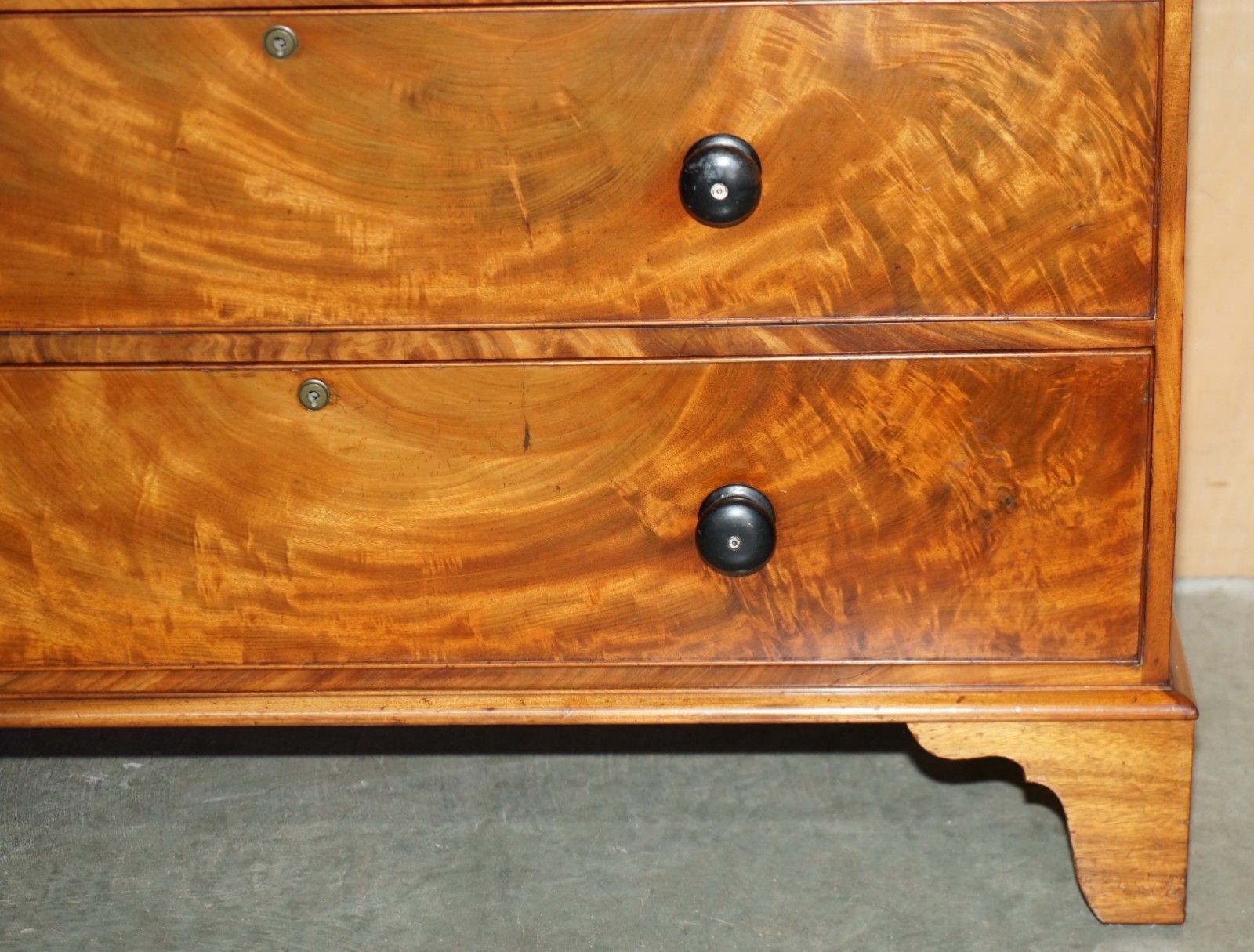 Furniture Exquisite Timber Patina Satin Walnut Victorian Circa 1860 Chest Of Drawers photo