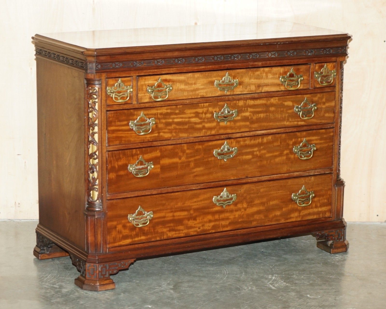Fine Antique George III Circa 1770 Thomas Chippendale Walnut Chest Of Drawers photo furniture
