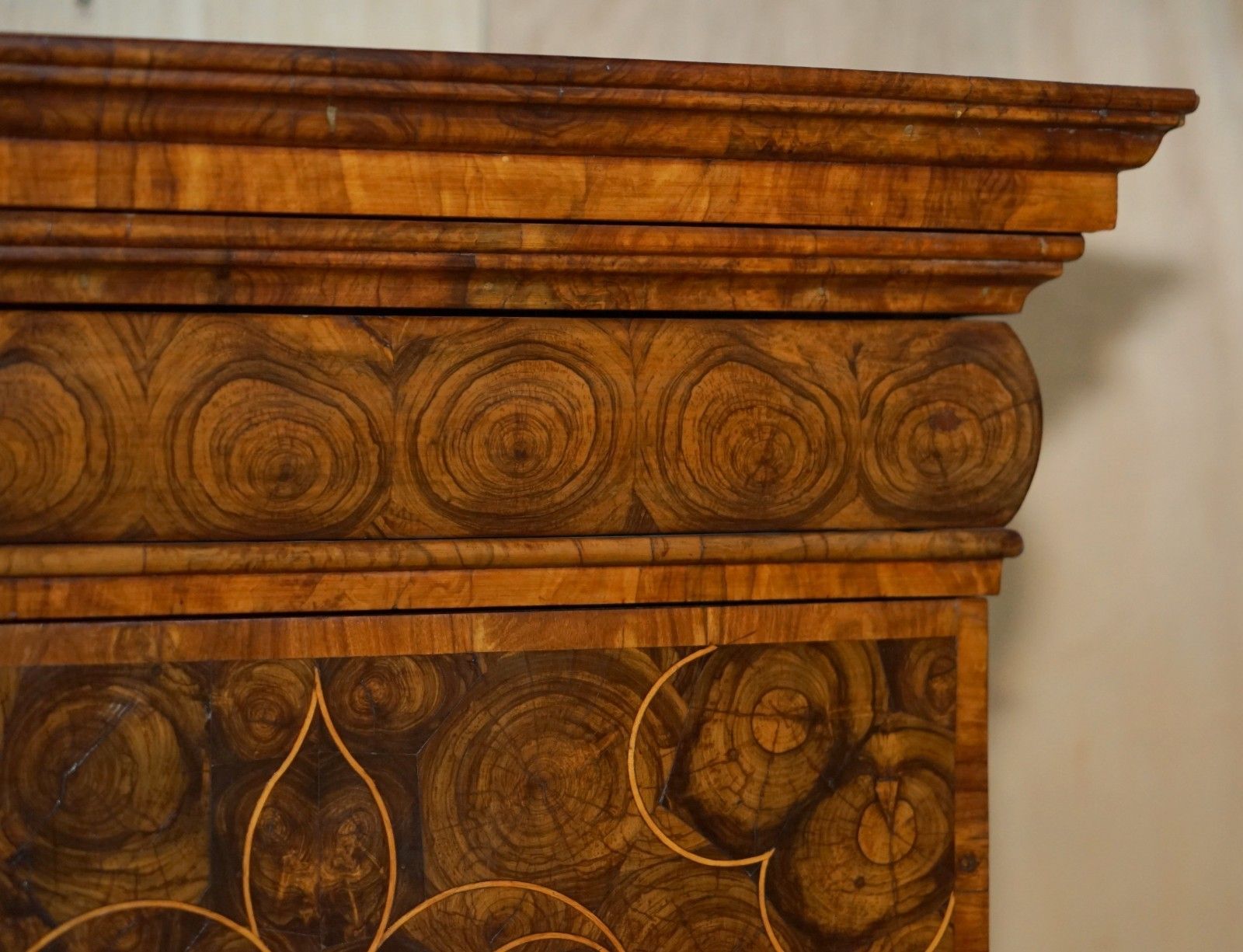 Captain Edward George Spencer Churchill Circa 1710 Oyster Veneer Chest On Stand photo vinterior