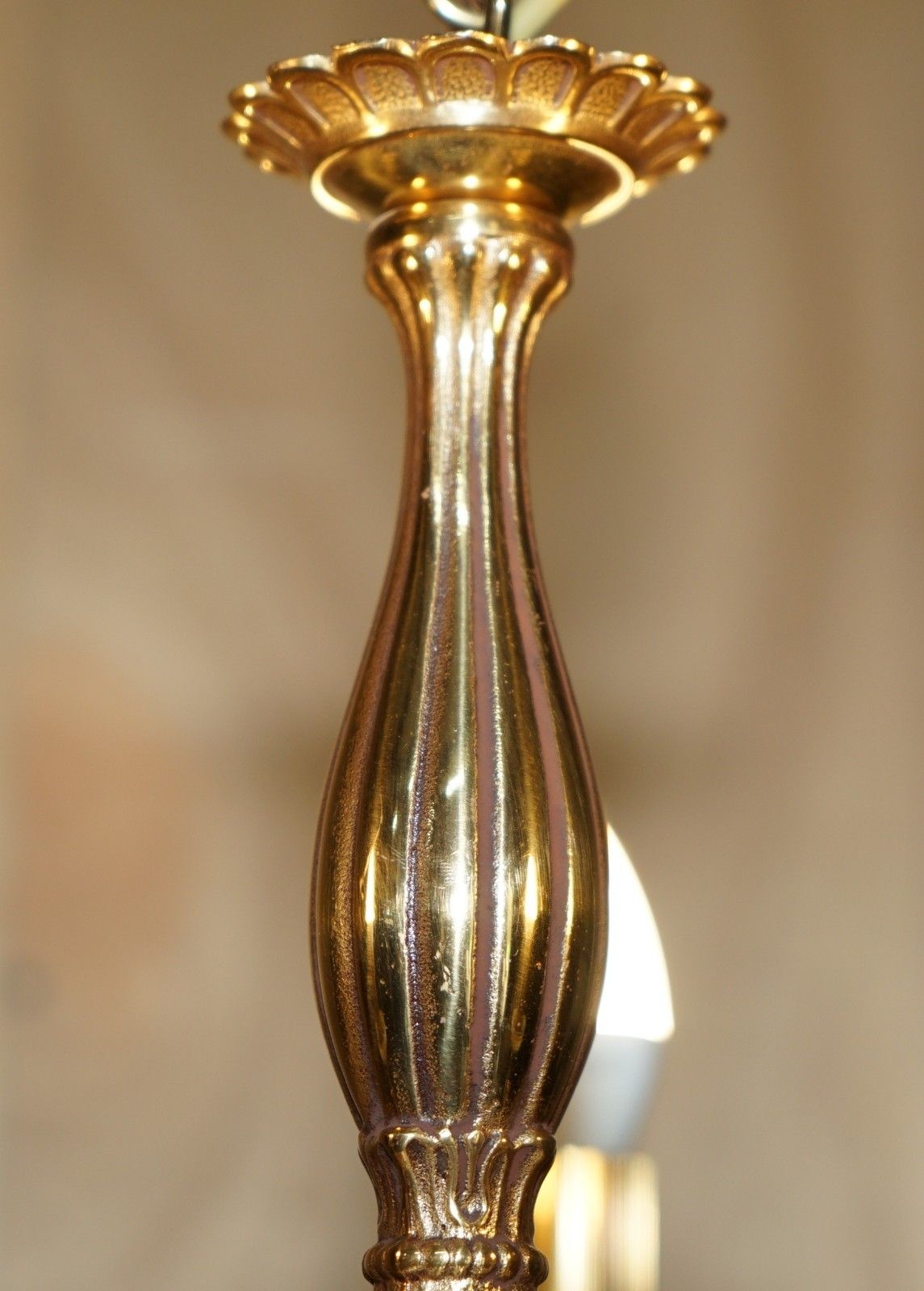 1 Of 4 Reccagni Made In Italy Brass & Frosted Glass 3 Candle Light Chandelier photo 500.0