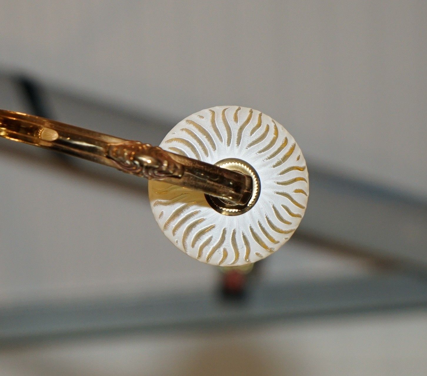 photo vintage 1 Of 4 Reccagni Made In Italy Brass & Frosted Glass 3 Candle Light Chandelier