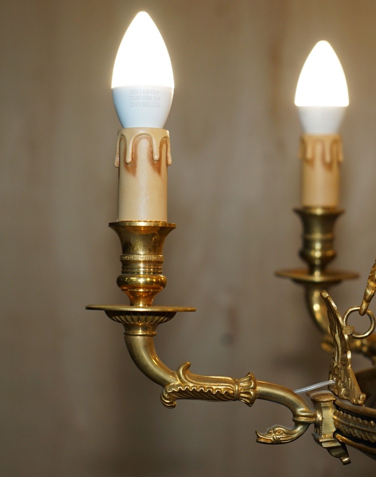 1 Of 4 Rrp £3,995 L'originale Italy 24ct Gold Plated Candle Bronze Chandeliers photo 2750.0