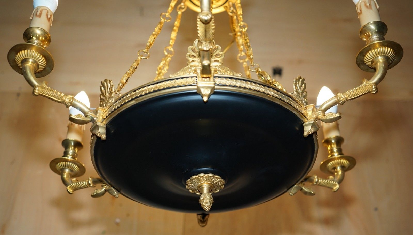 photo for sale 1 Of 4 Rrp £3,995 L'originale Italy 24ct Gold Plated Candle Bronze Chandeliers