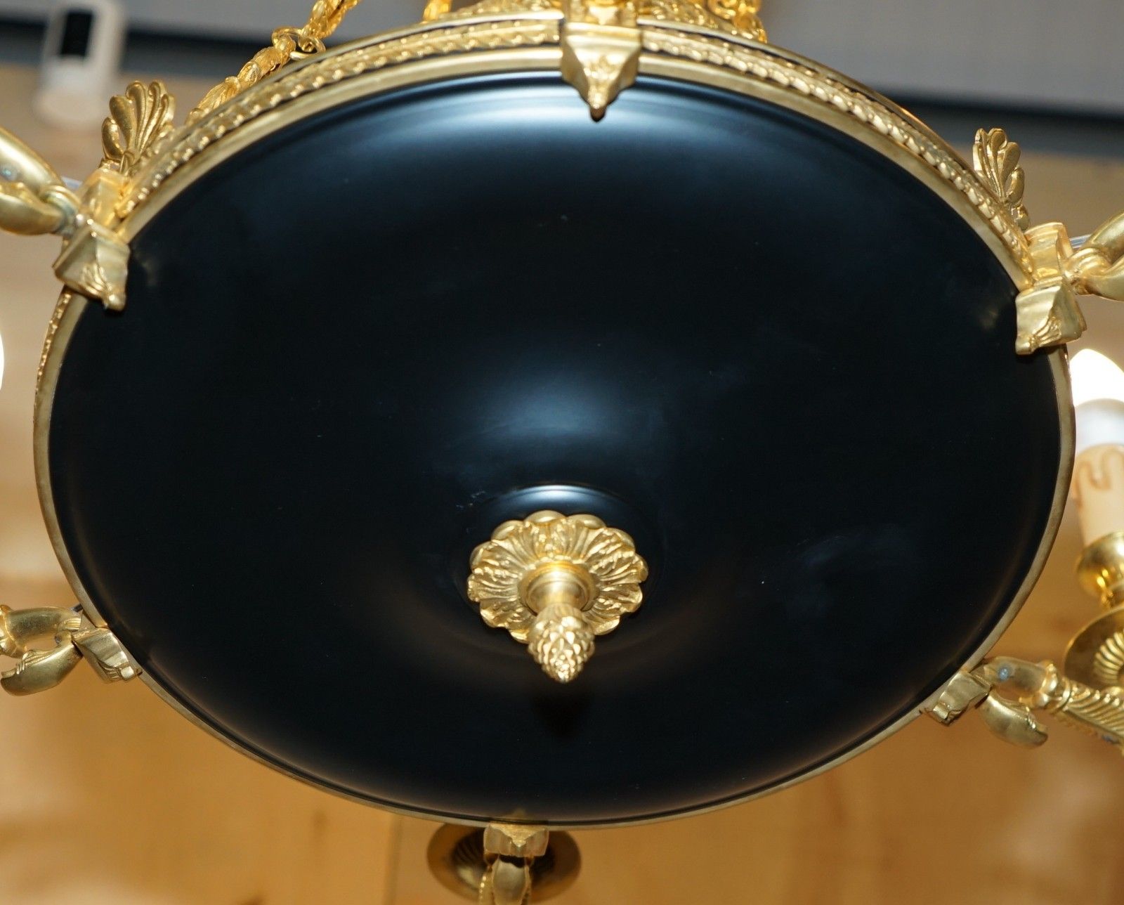 Lighting 1 Of 4 Rrp £3,995 L'originale Italy 24ct Gold Plated Candle Bronze Chandeliers photo