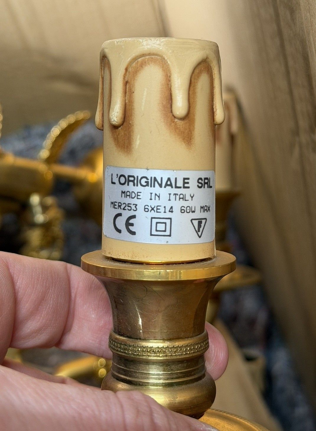 photo buy 1 Of 4 Rrp £3,995 L'originale Italy 24ct Gold Plated Candle Bronze Chandeliers