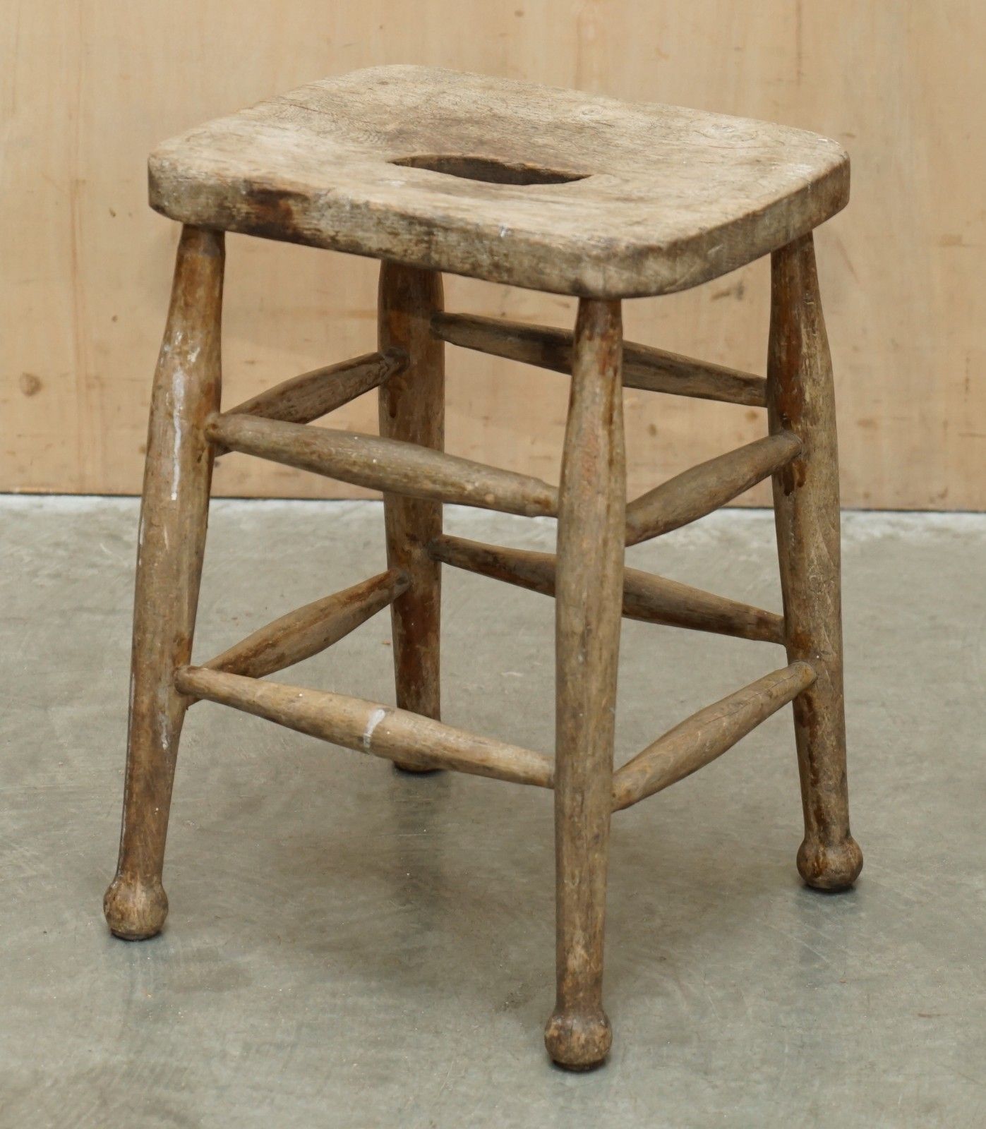 19th Century English Painters Draftsman Artists Stool Handle Cut Out In The Top photo for sale