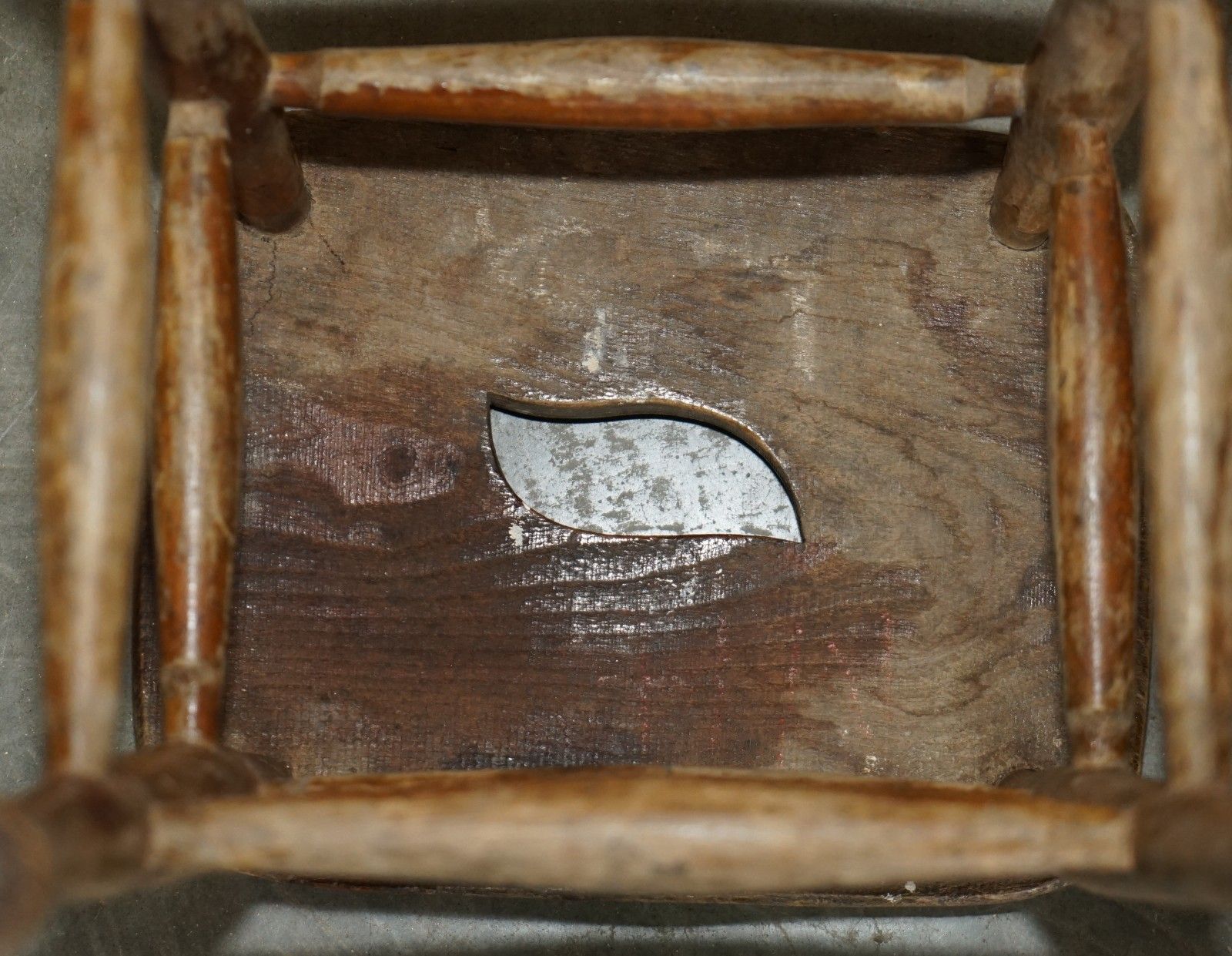 photo vintage 19th Century English Painters Draftsman Artists Stool Handle Cut Out In The Top