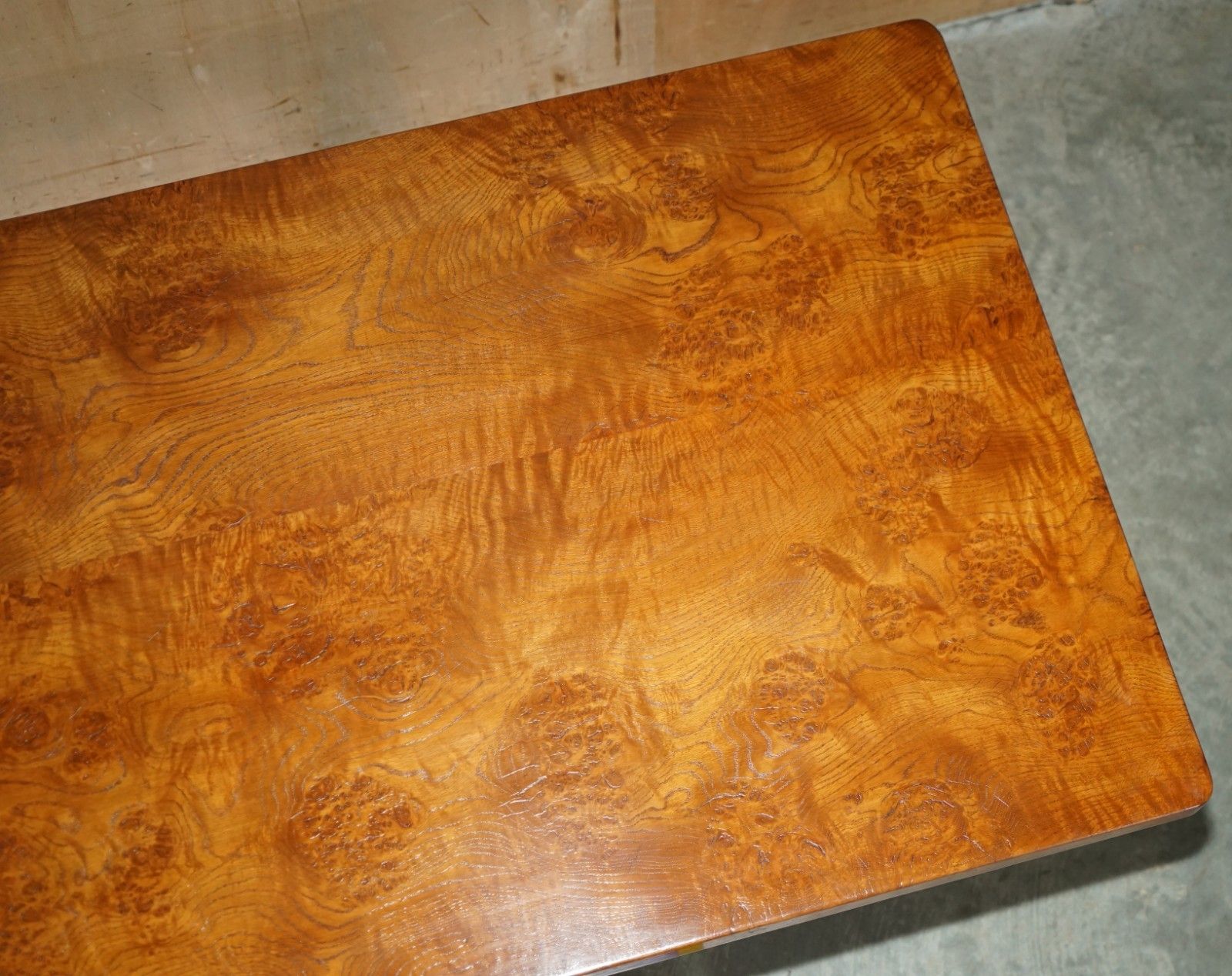 photo for sale Super Rare Circa 1960's Robert Mouseman Thompson Burr & Burl Oak Dining Table