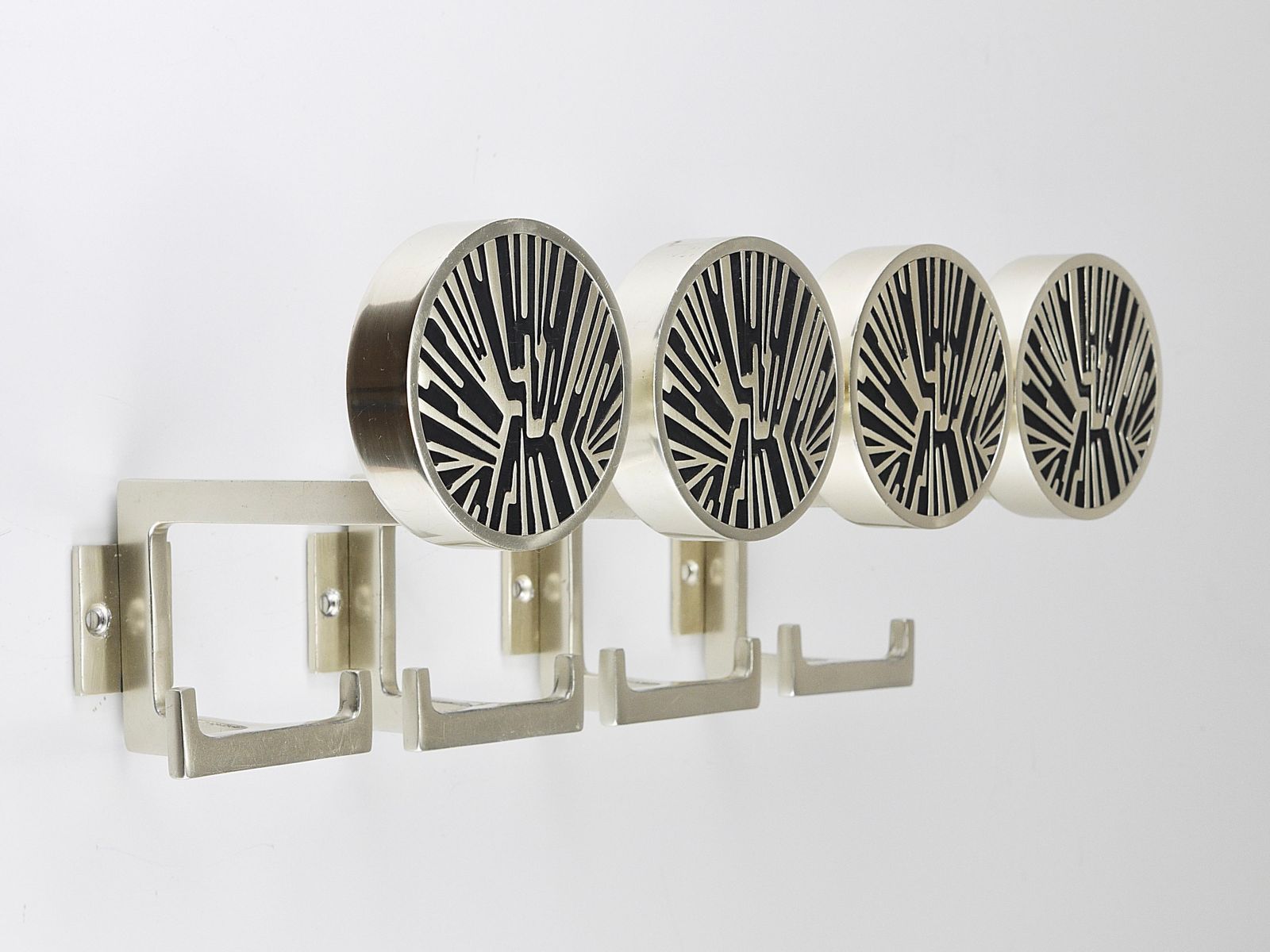 Set Of 4 Op Art Wall Coat Hooks, Mid Century Modern, Austria, 1960s photo furniture