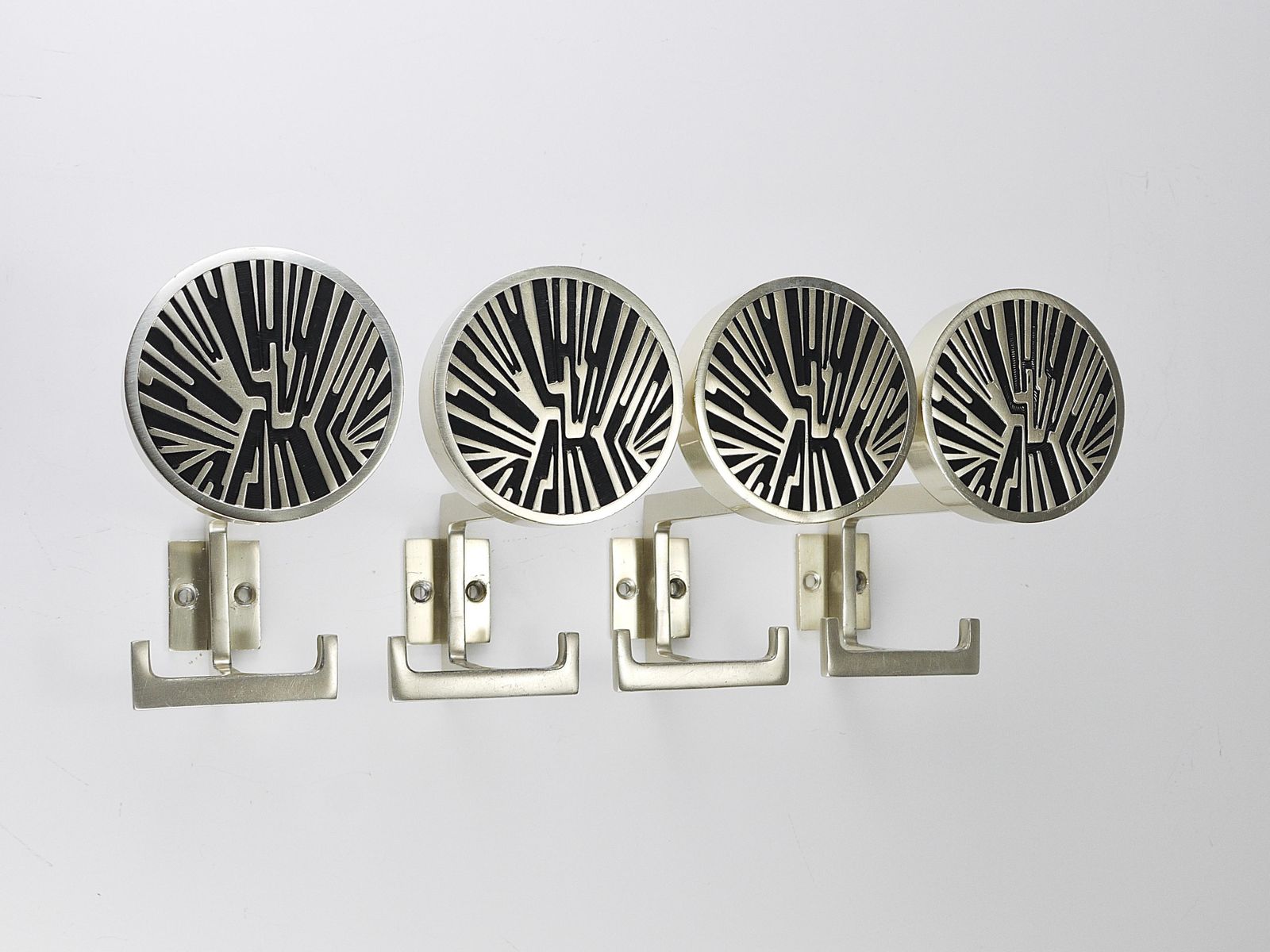photo furniture Set Of 4 Op Art Wall Coat Hooks, Mid Century Modern, Austria, 1960s