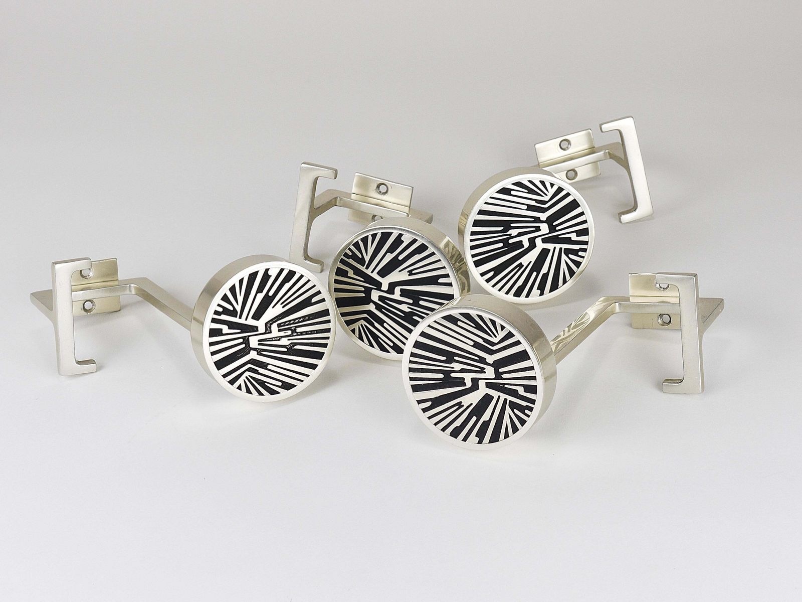 Furniture Set Of 4 Op Art Wall Coat Hooks, Mid Century Modern, Austria, 1960s photo