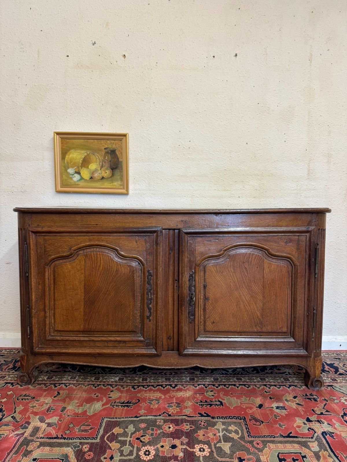 Antique French Country Oak Two Door Cupboard Circa 1870