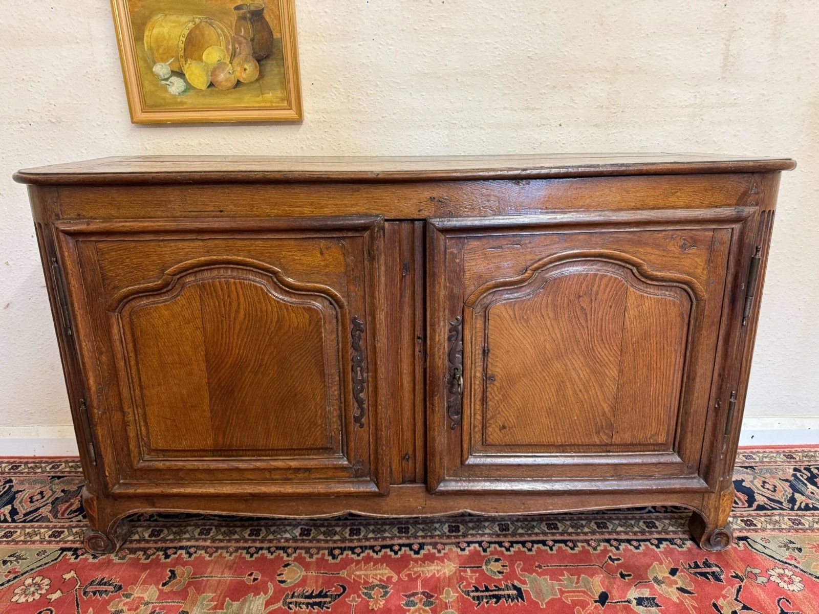 Antique French Country Oak Two Door Cupboard Circa 1870 photo vinterior