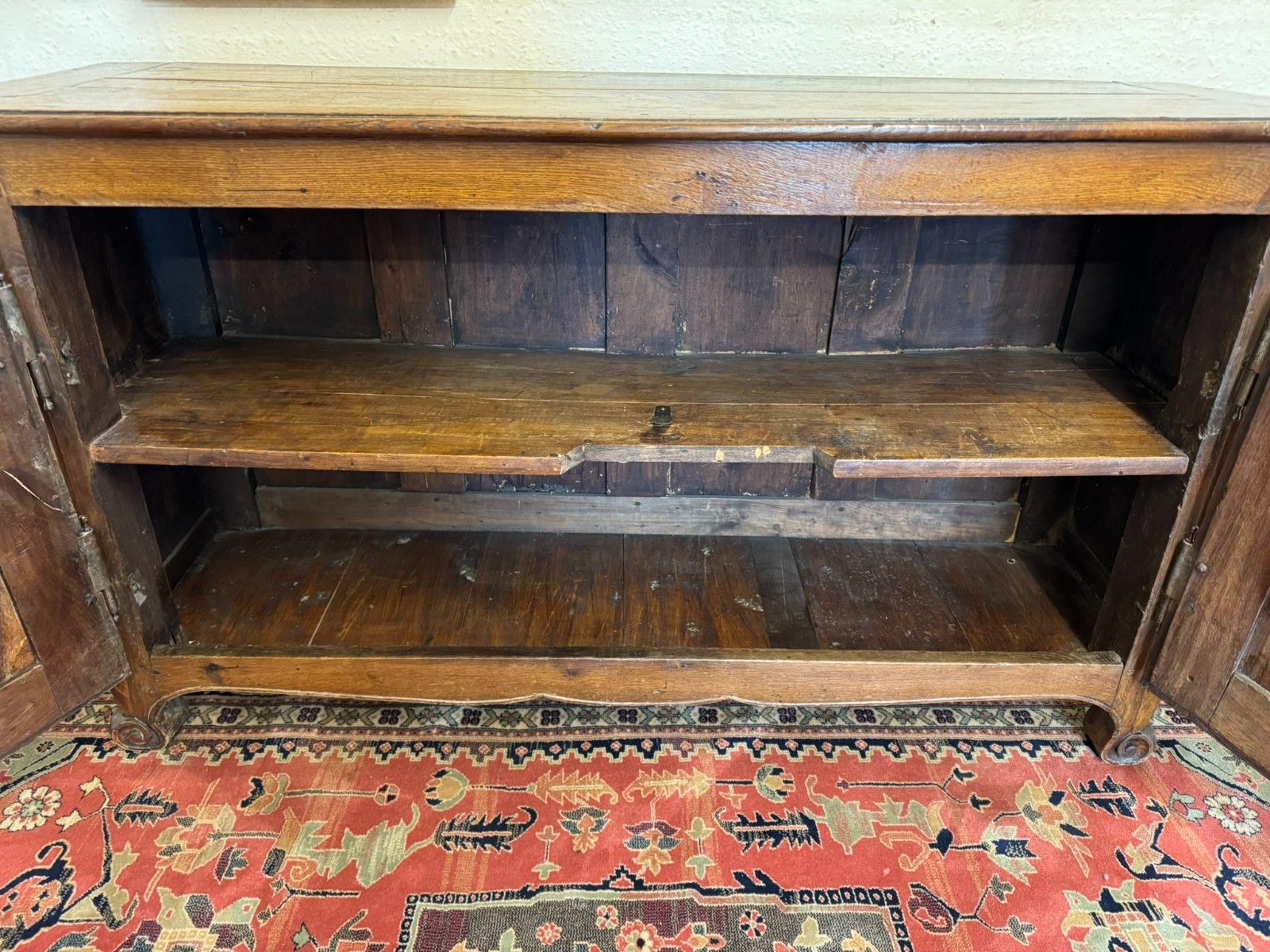750.0 Antique French Country Oak Two Door Cupboard Circa 1870 photo