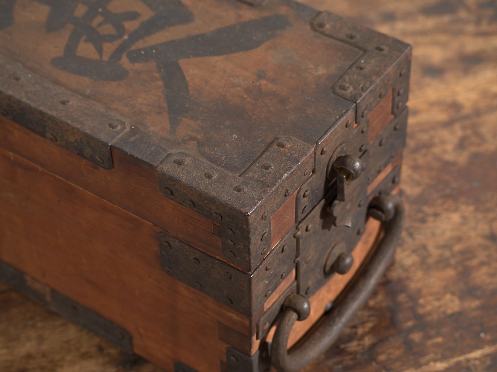 Antique Japanese Document Box With Iron Hardware And Lock – Meiji Period (C.1880–1910) photo for sale