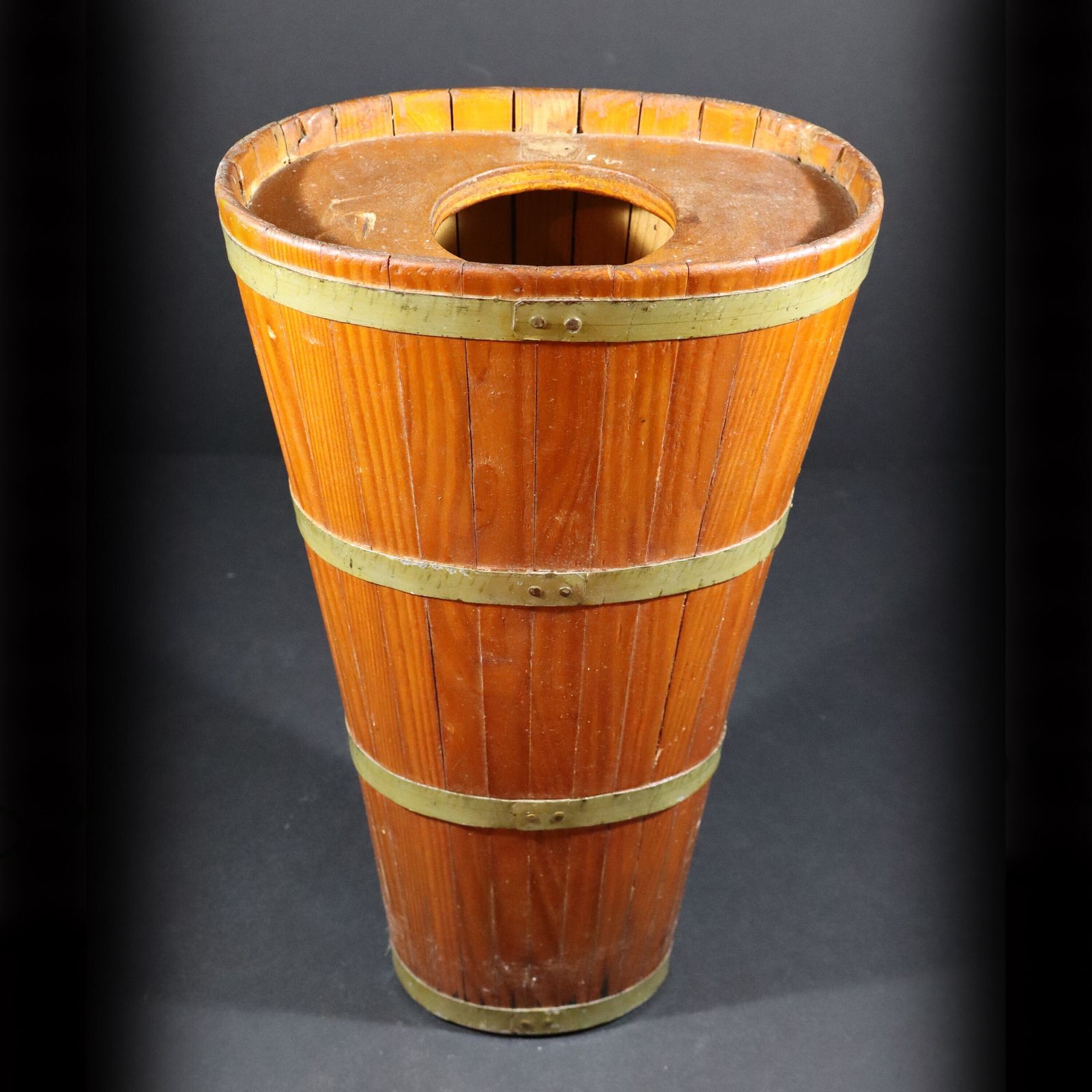 Vintage French Grape Basket, Wood Wine Barrel, Rustic Umbrella Stand photo Home Decor