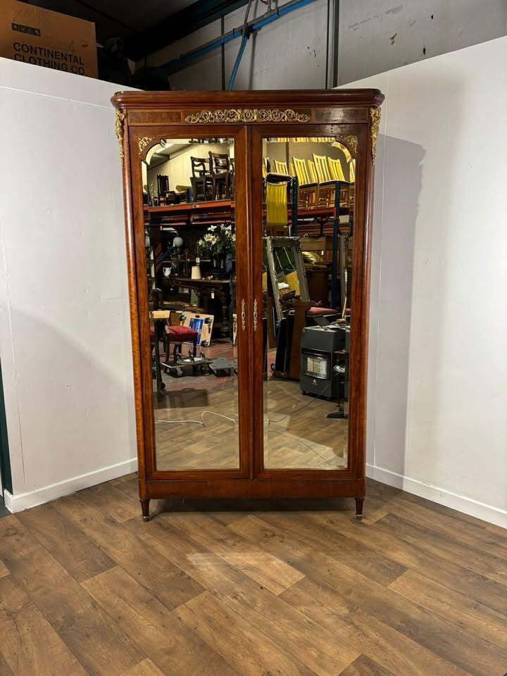 Antique French Louis XV Style Mirrored Armoire photo vinterior