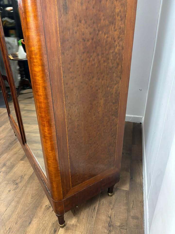 Furniture Antique French Louis XV Style Mirrored Armoire photo