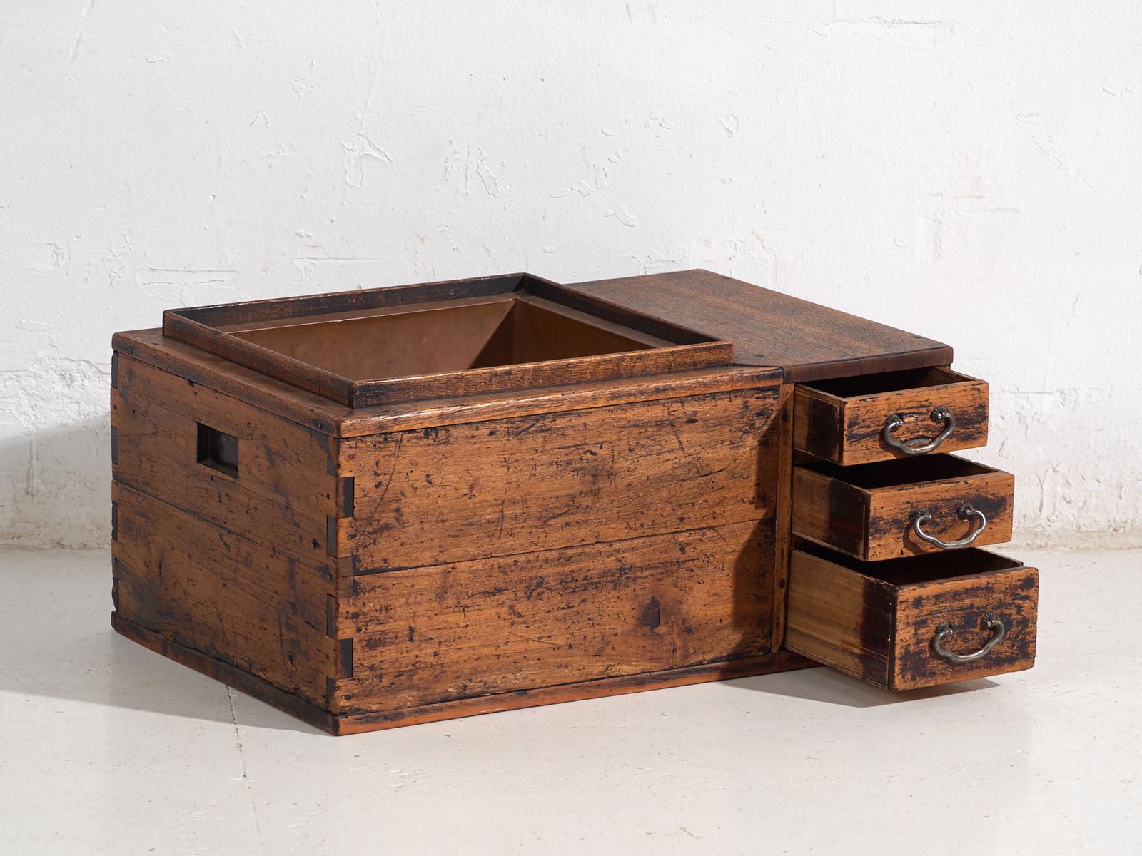 Antique Japanese Paulownia Hibachi – Meiji / Showa Period (C.1890 1945) #93 photo 534.0