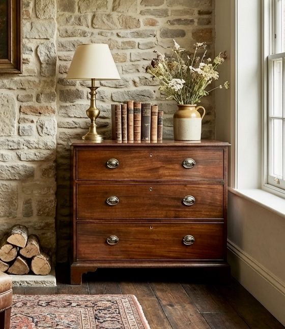 Handsome Small Georgian Mahogany Chest Of Drawers
