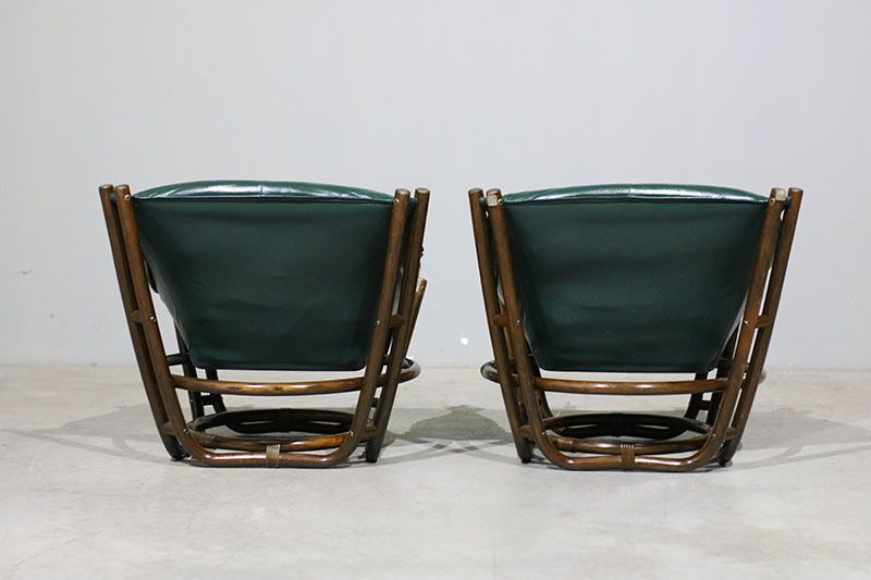 Nordic Armchairs In Bamboo And Leather photo vinterior