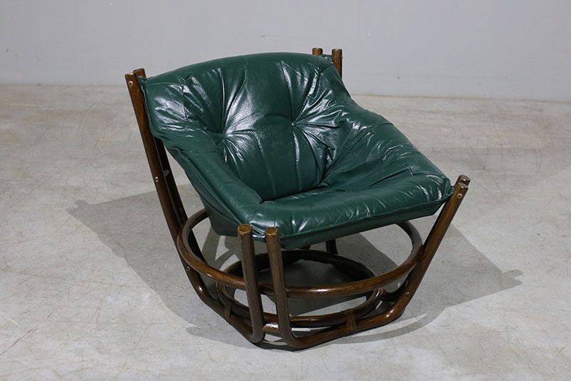 Nordic Armchairs In Bamboo And Leather photo vintage