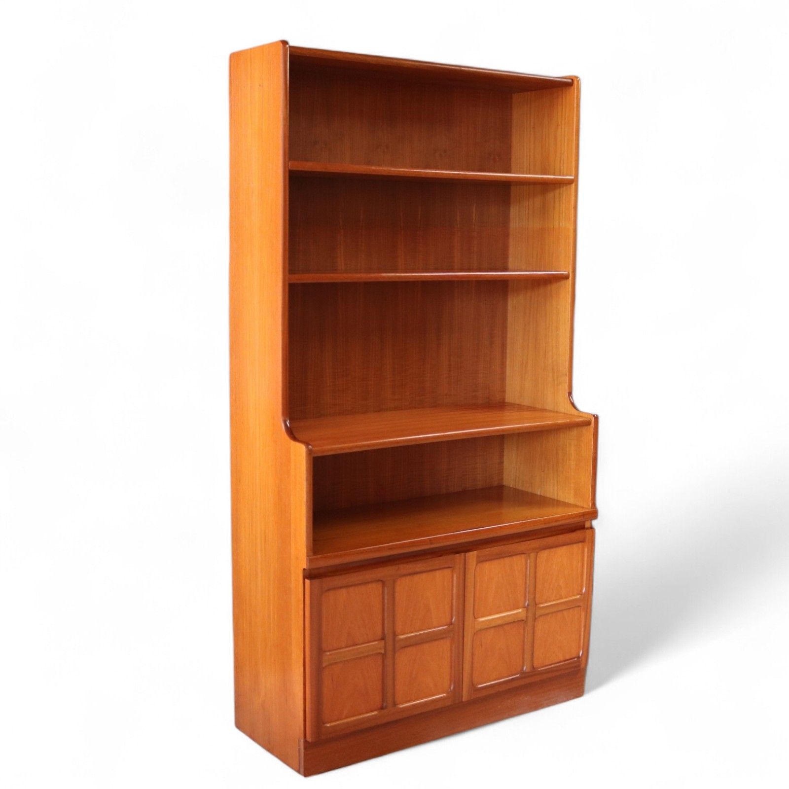 Mid Century Nathan Squares Teak Bookcase Retro Wall Unit photo vinterior