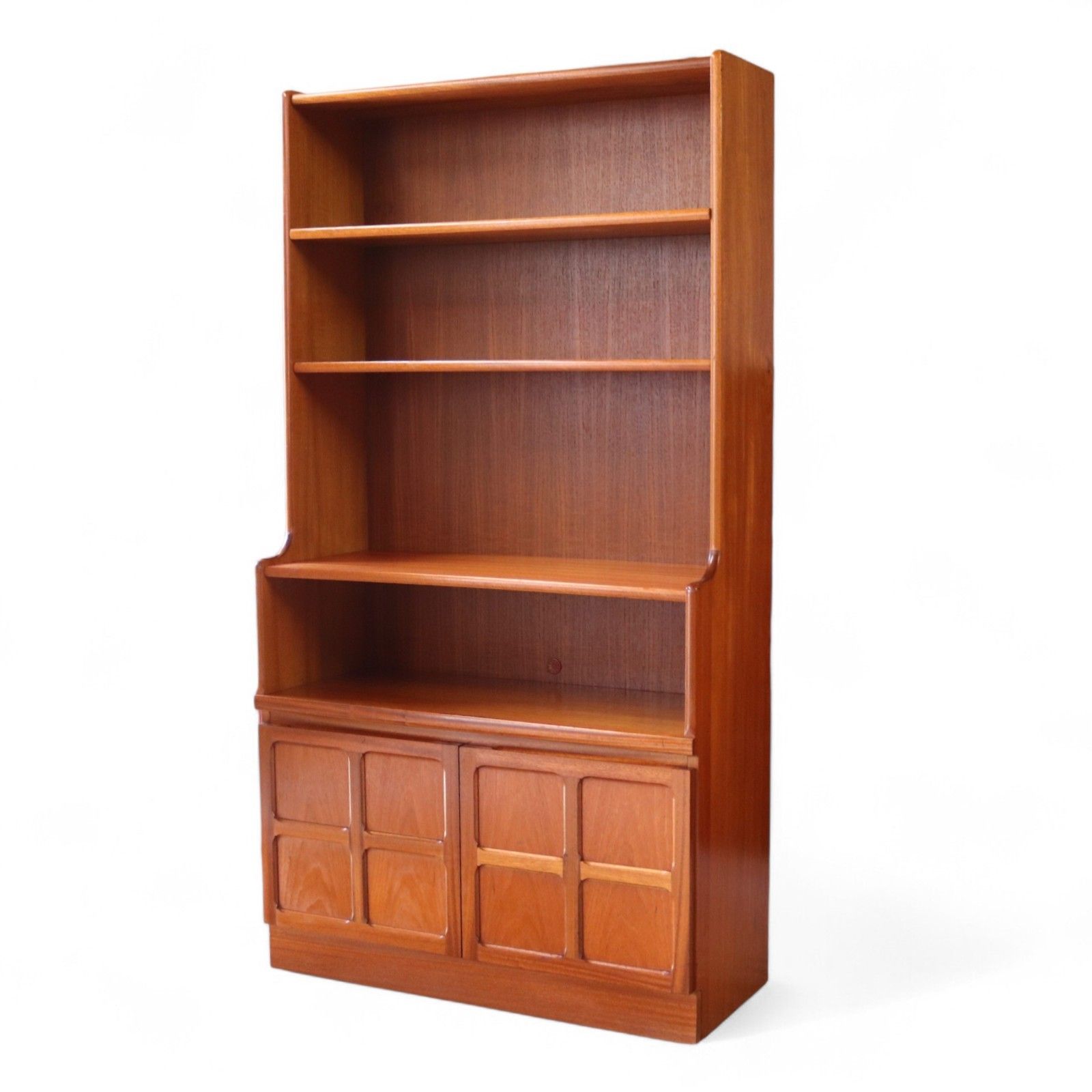 295.0 Mid Century Nathan Squares Teak Bookcase Retro Wall Unit photo