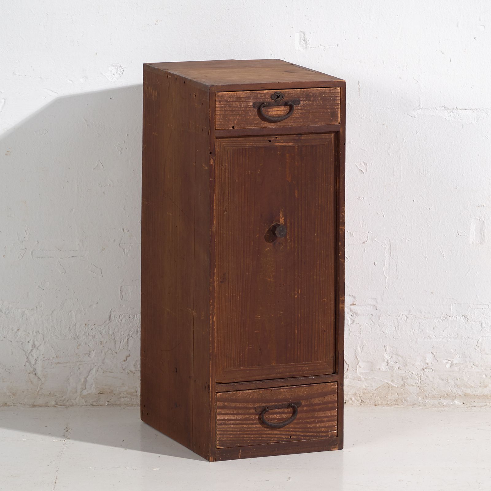 Furniture Antique Japanese Cedar Cabinet With Door And Drawers – Taishō / Early Showa Period (C.1912 1945) photo