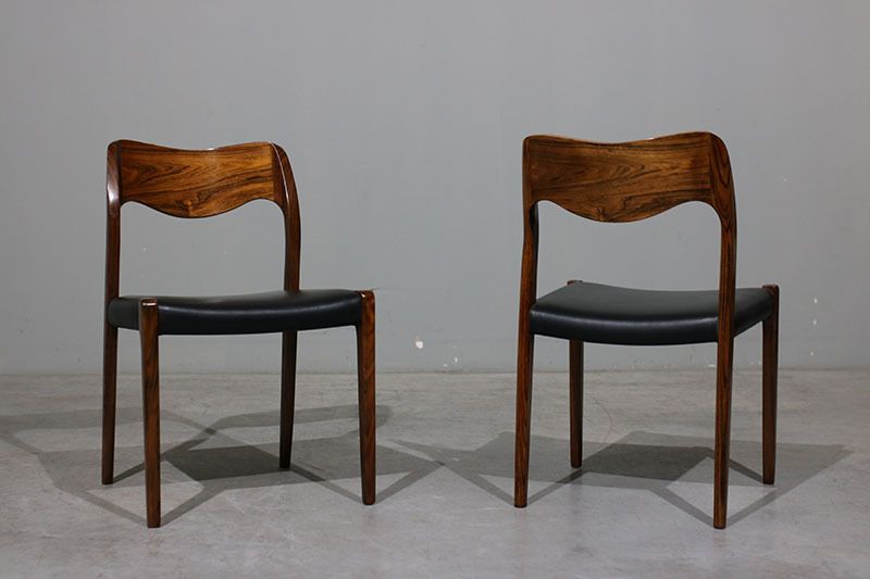 Set Of 4 Niels O. Moller Chairs In Rosewood photo for sale