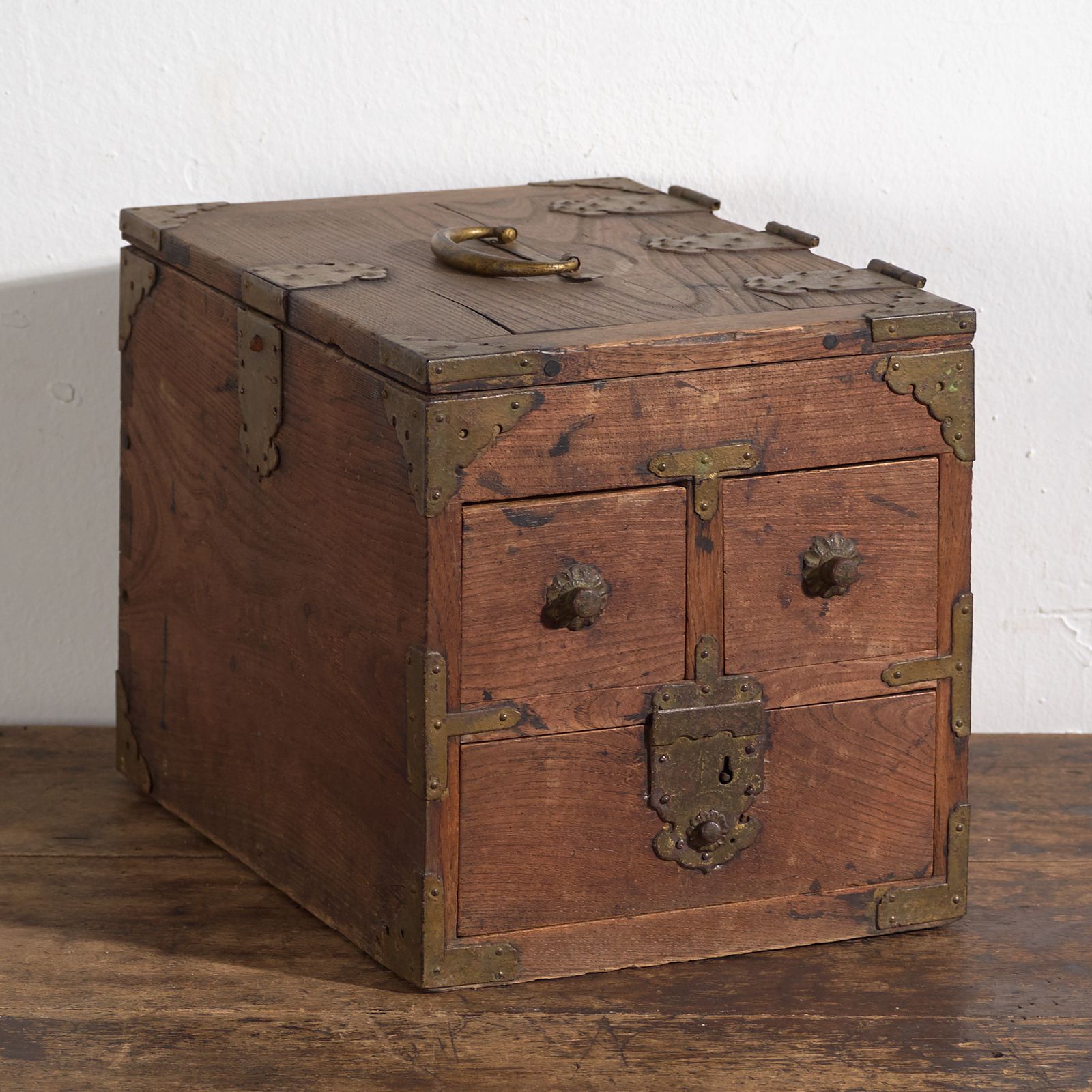 Antique Japanese Storage Box With Drawers And Hinged Lid – Early Showa Period (C.1928)