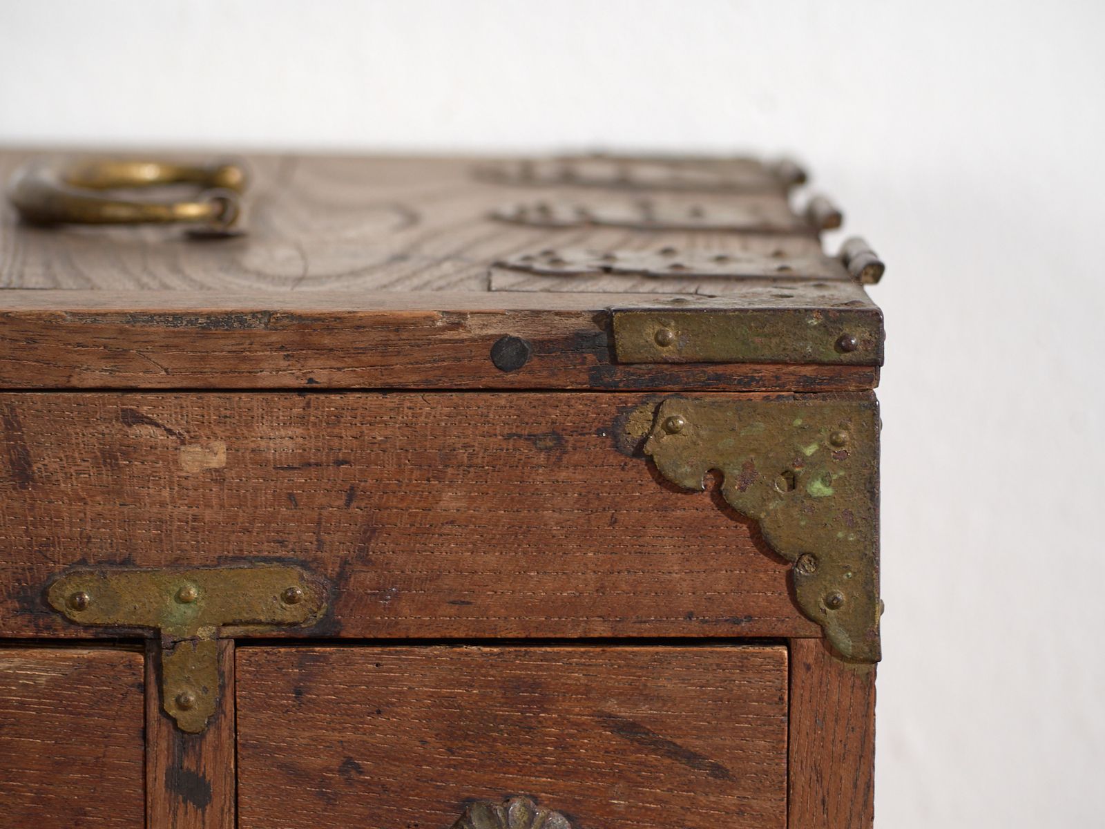 Antique Japanese Storage Box With Drawers And Hinged Lid – Early Showa Period (C.1928) photo vintage