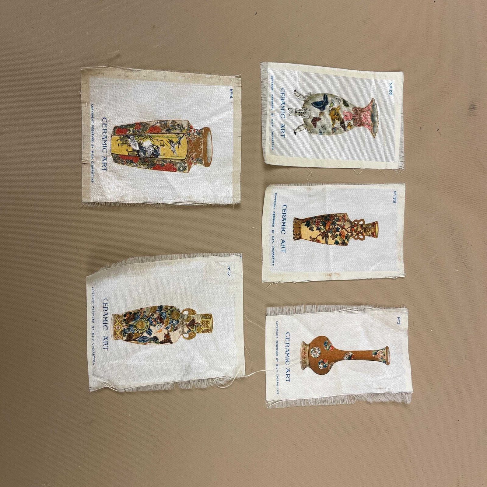 photo buy Vintage Cigarette Silks Fabric Flags Tobacco Card Lot Set Collectable Textile Collectors Kensitas B.D.V Assortment